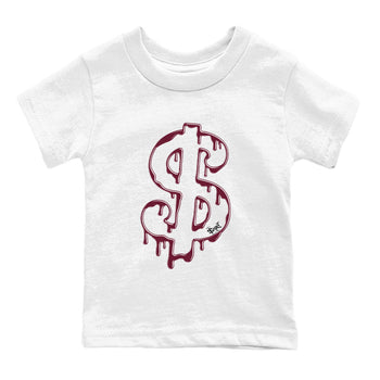 AJ1 Metallic Burgundy shirt to match jordans Dripping Dollar sneaker match tee Air Jordan 1 Metallic Burgundy SNRT Sneaker Tees baby toddler White 2 cotton Shirt