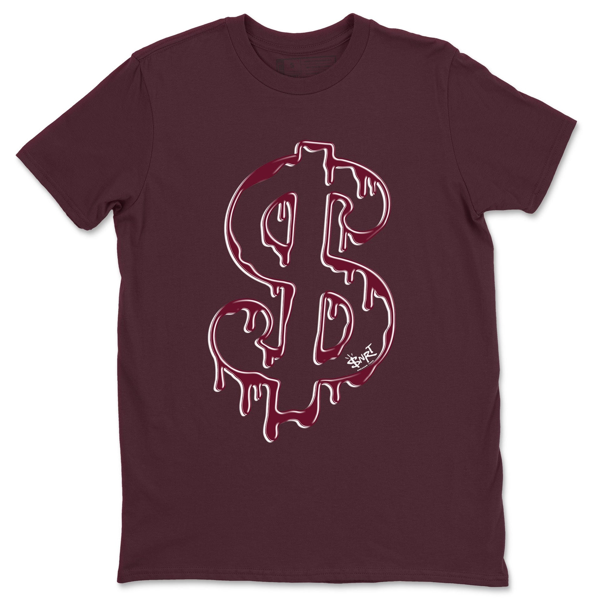 AJ1 Metallic Burgundy shirt to match jordans Dripping Dollar sneaker match tee Air Jordan 1 Metallic Burgundy SNRT Sneaker Tees unisex cotton Maroon 2 crew neck shirt