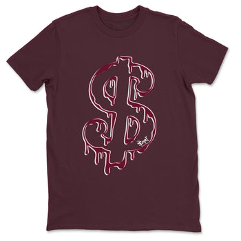 AJ1 Metallic Burgundy shirt to match jordans Dripping Dollar sneaker match tee Air Jordan 1 Metallic Burgundy SNRT Sneaker Tees unisex cotton Maroon 2 crew neck shirt