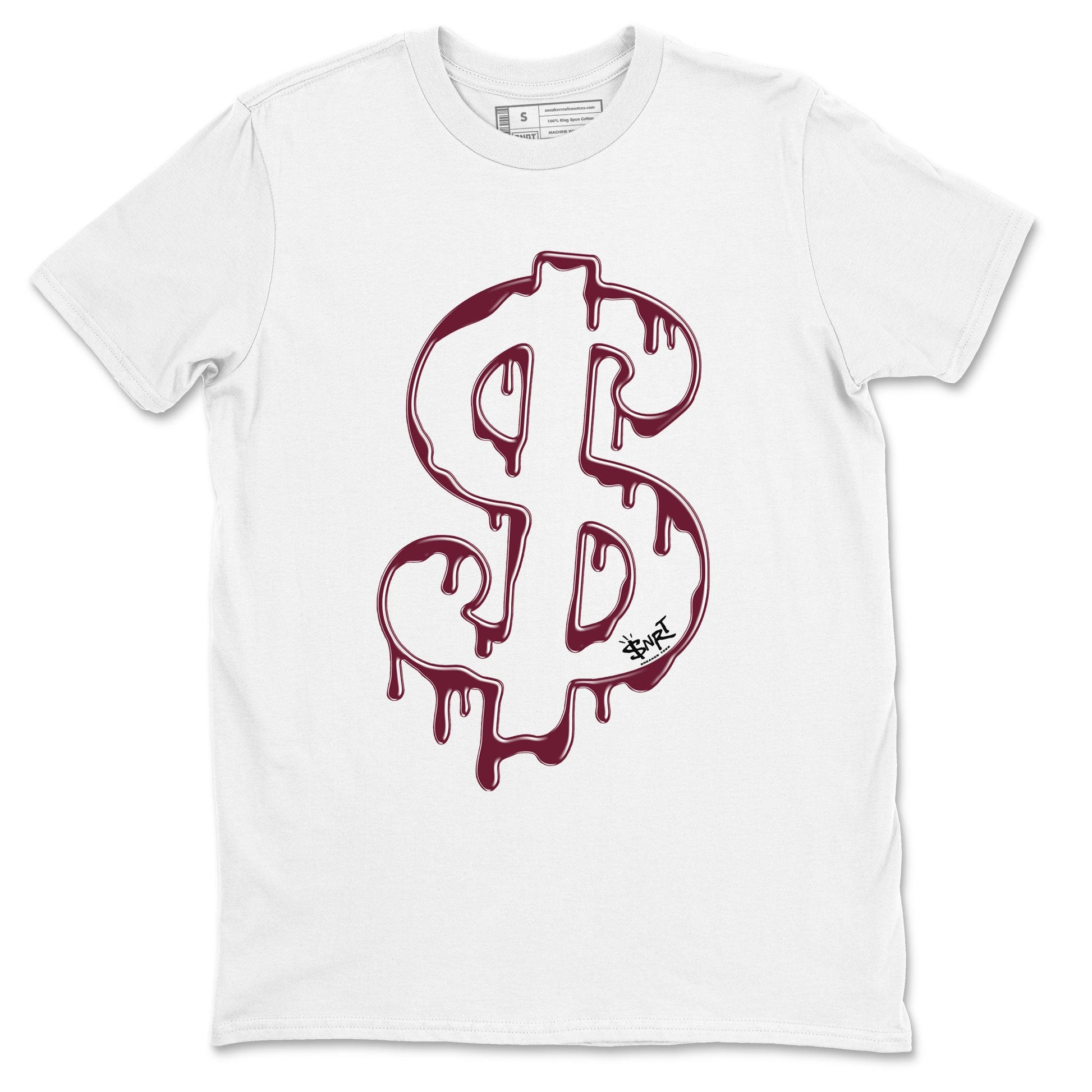 AJ1 Metallic Burgundy shirt to match jordans Dripping Dollar sneaker match tee Air Jordan 1 Metallic Burgundy SNRT Sneaker Tees unisex cotton White 2 crew neck shirt