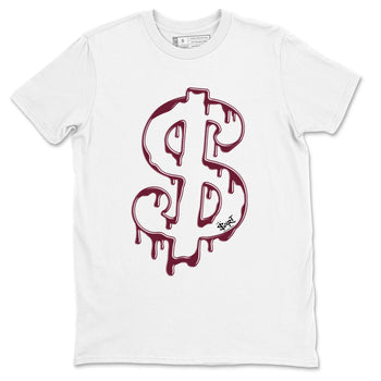 AJ1 Metallic Burgundy shirt to match jordans Dripping Dollar sneaker match tee Air Jordan 1 Metallic Burgundy SNRT Sneaker Tees unisex cotton White 2 crew neck shirt
