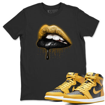 Jordan 1 Pollen Sneaker Match Tees Dripping Lips Sneaker Tees Jordan 1 Pollen Sneaker Release Tees Unisex Shirts