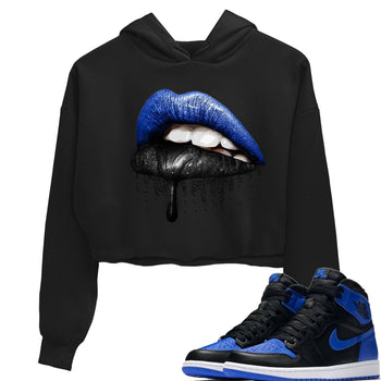 Jordan 1 Royal Black Sneaker Match Tees Dripping Lips Sneaker Tees Jordan 1 Royal Black Sneaker Release Tees Women's Shirts