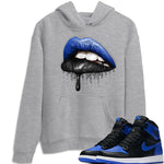 Jordan 1 Royal Black Sneaker Match Tees Dripping Lips Sneaker Tees Jordan 1 Royal Black Sneaker Release Tees Unisex Shirts