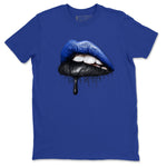 Jordan 1 Royal Black Sneaker Match Tees Dripping Lips Sneaker Tees Jordan 1 Royal Black Sneaker Release Tees Unisex Shirts