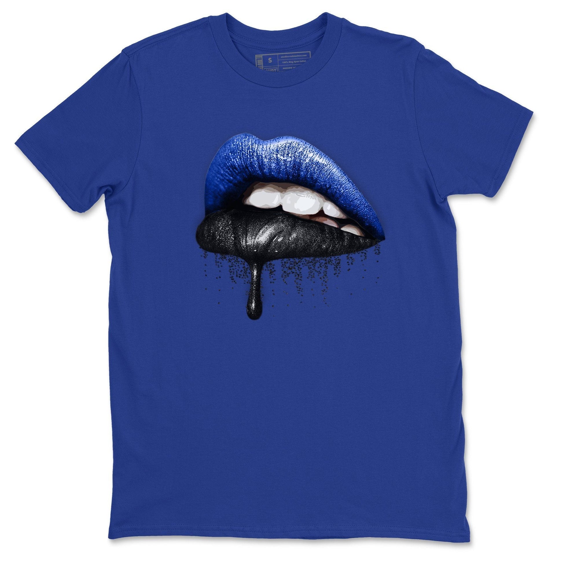 Jordan 1 Royal Black Sneaker Match Tees Dripping Lips Sneaker Tees Jordan 1 Royal Black Sneaker Release Tees Unisex Shirts