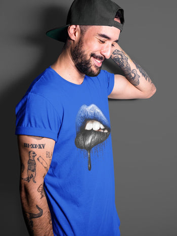 Jordan 1 Royal Black Sneaker Match Tees Dripping Lips Sneaker Tees Jordan 1 Royal Black Sneaker Release Tees Unisex Shirts