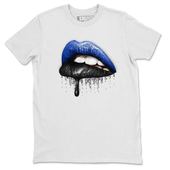 Jordan 1 Royal Black Sneaker Match Tees Dripping Lips Sneaker Tees Jordan 1 Royal Black Sneaker Release Tees Unisex Shirts