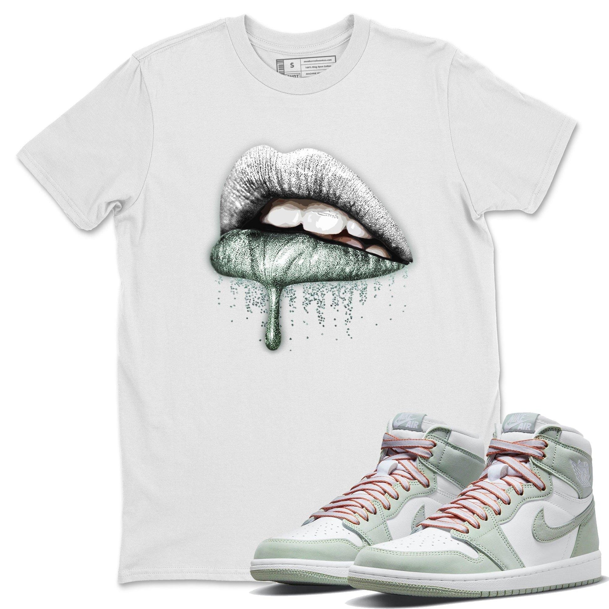 Jordan 1 Seafoam Sneaker Match Tees Dripping Lips Sneaker Tees Jordan 1 Seafoam Sneaker Release Tees Unisex Shirts