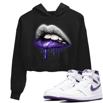 Jordan 1 WMNS Court Purple Sneaker Match Tees Dripping Lips Sneaker Tees Jordan 1 WMNS Court Purple Sneaker Release Tees Women's Shirts