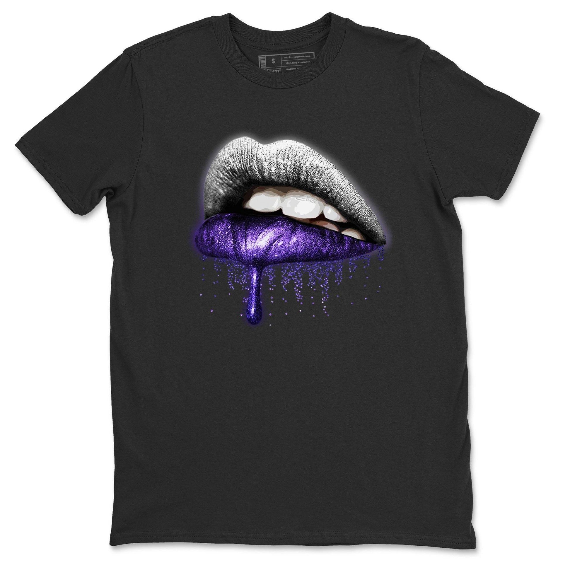 Jordan 1 WMNS Court Purple Sneaker Match Tees Dripping Lips Sneaker Tees Jordan 1 WMNS Court Purple Sneaker Release Tees Unisex Shirts