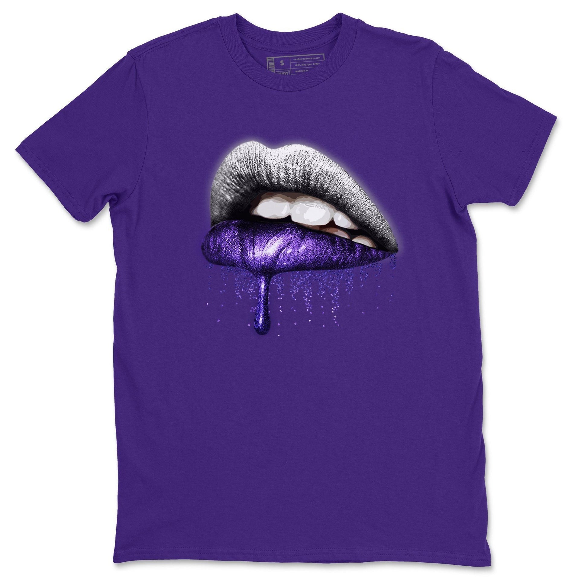 Jordan 1 WMNS Court Purple Sneaker Match Tees Dripping Lips Sneaker Tees Jordan 1 WMNS Court Purple Sneaker Release Tees Unisex Shirts