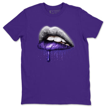 Jordan 1 WMNS Court Purple Sneaker Match Tees Dripping Lips Sneaker Tees Jordan 1 WMNS Court Purple Sneaker Release Tees Unisex Shirts