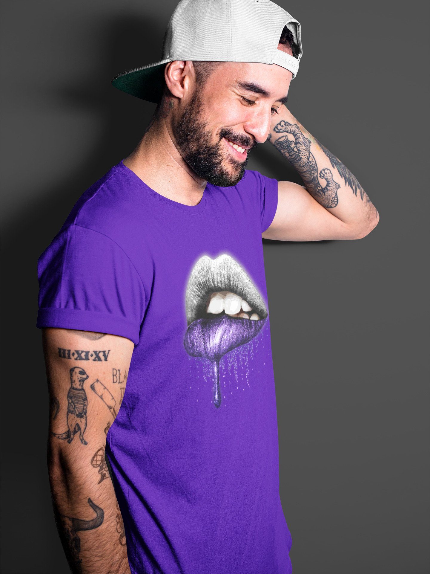 Jordan 1 WMNS Court Purple Sneaker Match Tees Dripping Lips Sneaker Tees Jordan 1 WMNS Court Purple Sneaker Release Tees Unisex Shirts