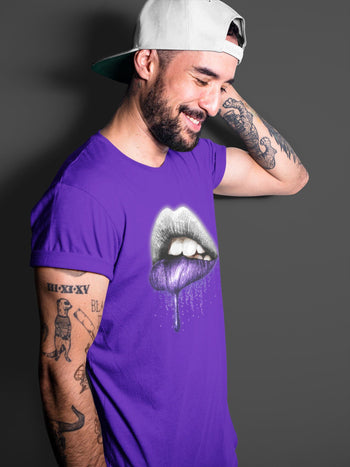 Jordan 1 WMNS Court Purple Sneaker Match Tees Dripping Lips Sneaker Tees Jordan 1 WMNS Court Purple Sneaker Release Tees Unisex Shirts