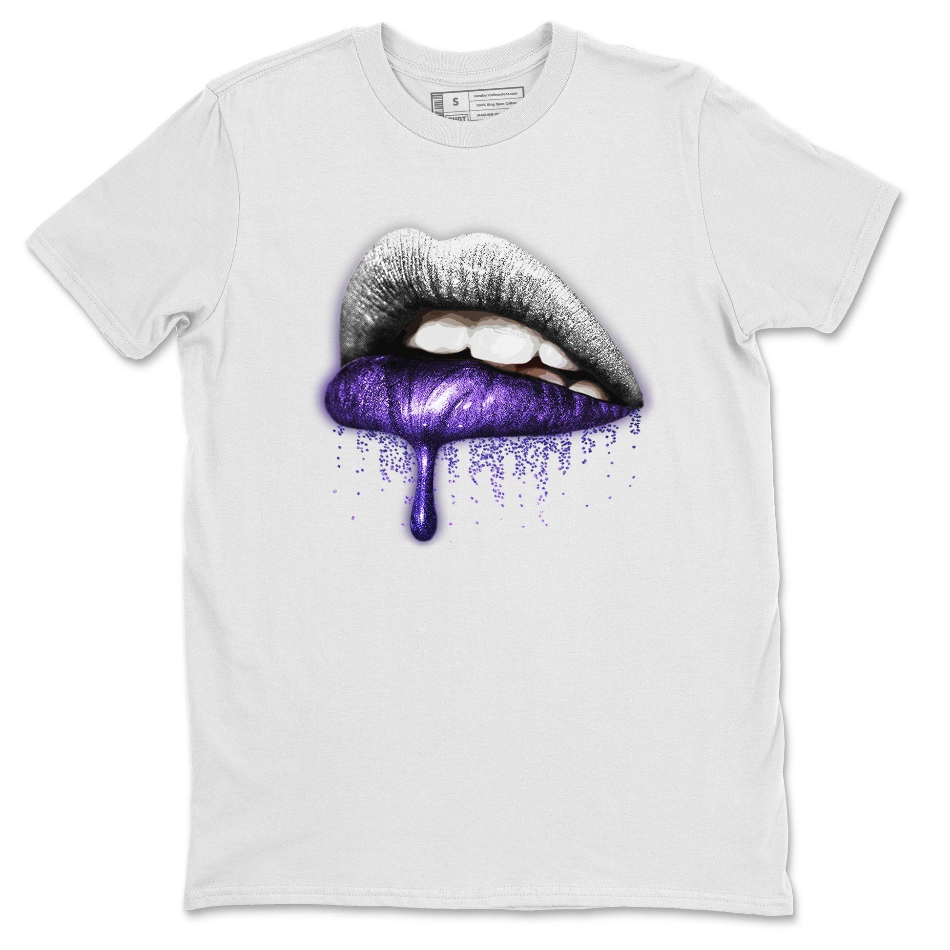 Jordan 1 WMNS Court Purple Sneaker Match Tees Dripping Lips Sneaker Tees Jordan 1 WMNS Court Purple Sneaker Release Tees Unisex Shirts