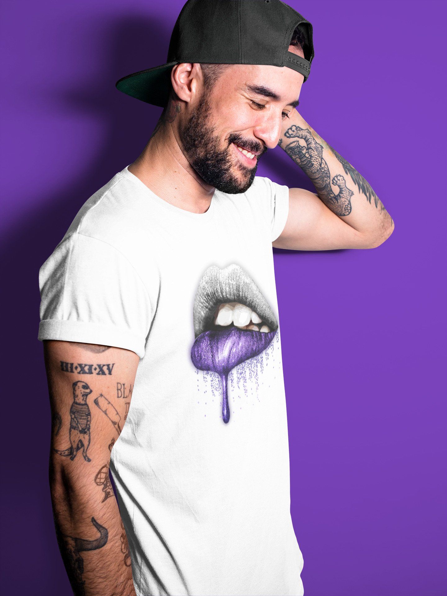 Jordan 1 WMNS Court Purple Sneaker Match Tees Dripping Lips Sneaker Tees Jordan 1 WMNS Court Purple Sneaker Release Tees Unisex Shirts