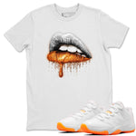 Jordan 11 Citrus Sneaker Match Tees Dripping Lips Sneaker Tees Jordan 11 Citrus Sneaker Release Tees Unisex Shirts