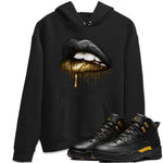Jordan 12 Black Taxi Sneaker Match Tees Dripping Lips Sneaker Tees Jordan 12 Black Taxi Sneaker Release Tees Unisex Shirts