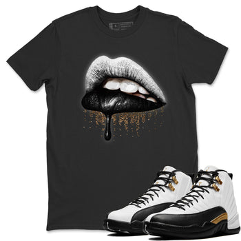 Jordan 12 Royalty Sneaker Match Tees Dripping Lips Sneaker Tees Jordan 12 Royalty Sneaker Release Tees Unisex Shirts