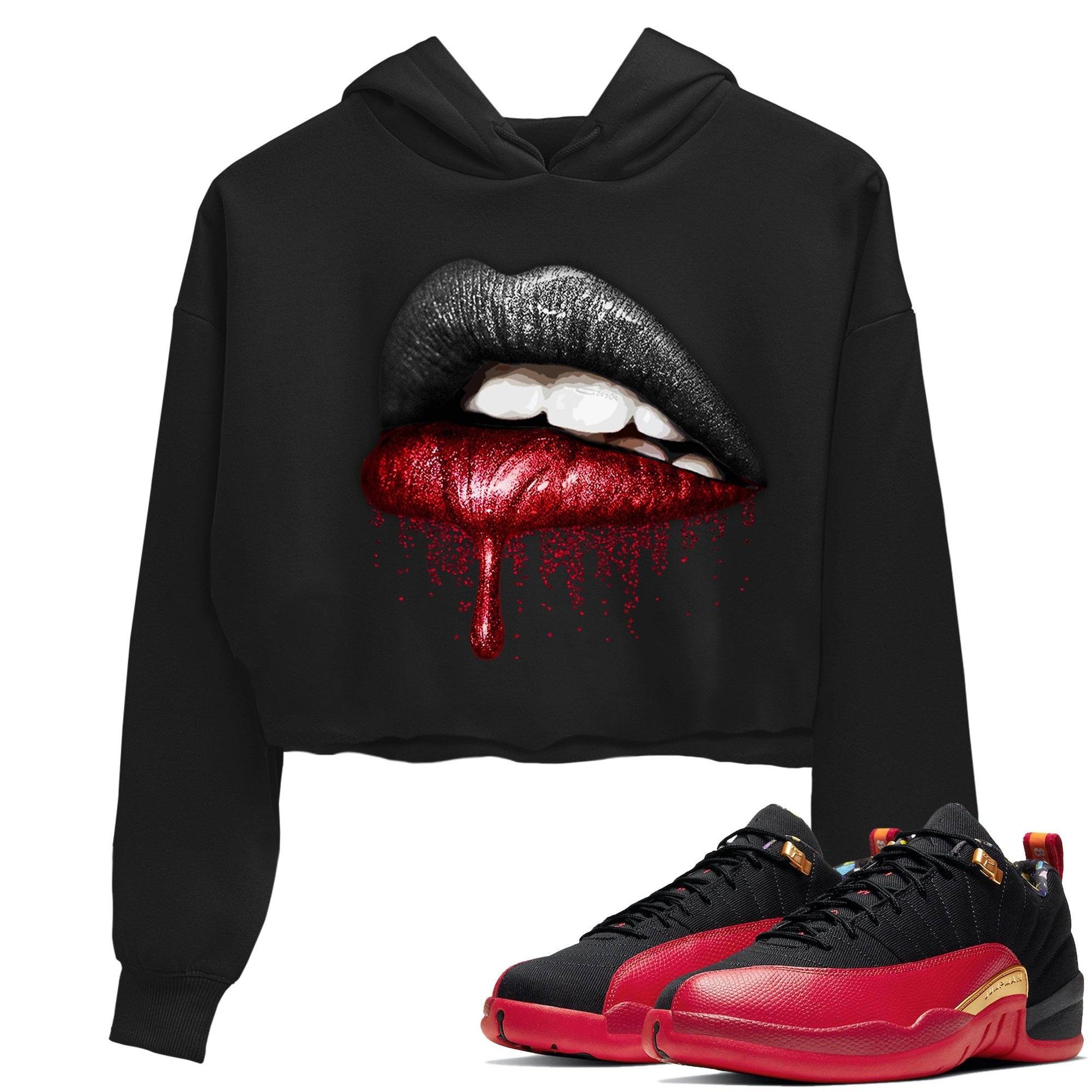 Jordan 12 Super Bowl Sneaker Match Tees Dripping Lips Sneaker Tees Jordan 12 Super Bowl Sneaker Release Tees Women's Shirts