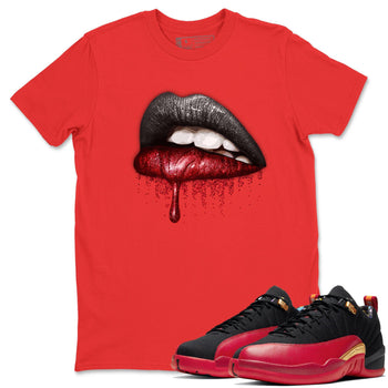 Jordan 12 Super Bowl Sneaker Match Tees Dripping Lips Sneaker Tees Jordan 12 Super Bowl Sneaker Release Tees Unisex Shirts