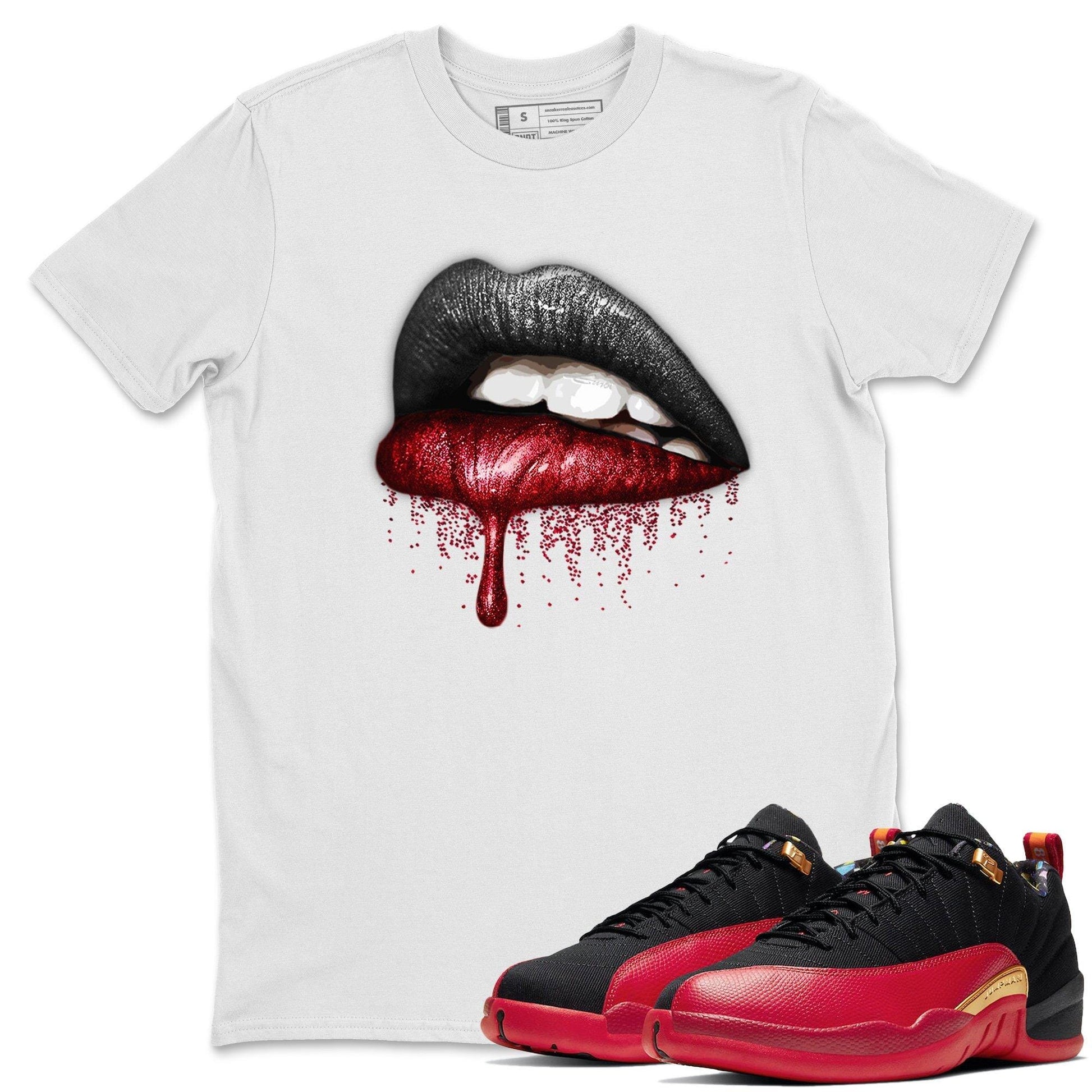 Jordan 12 Super Bowl Sneaker Match Tees Dripping Lips Sneaker Tees Jordan 12 Super Bowl Sneaker Release Tees Unisex Shirts