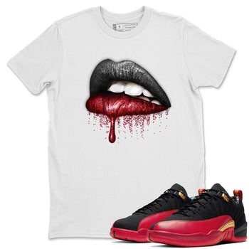 Jordan 12 Super Bowl Sneaker Match Tees Dripping Lips Sneaker Tees Jordan 12 Super Bowl Sneaker Release Tees Unisex Shirts