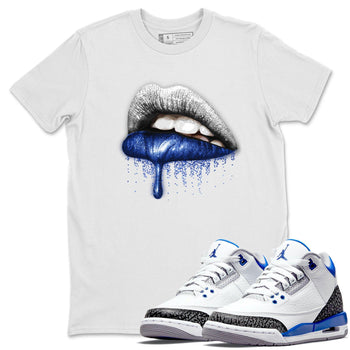 Jordan 3 Racer Blue Sneaker Match Tees Dripping Lips Sneaker Tees Jordan 3 Racer Blue Sneaker Release Tees Unisex Shirts