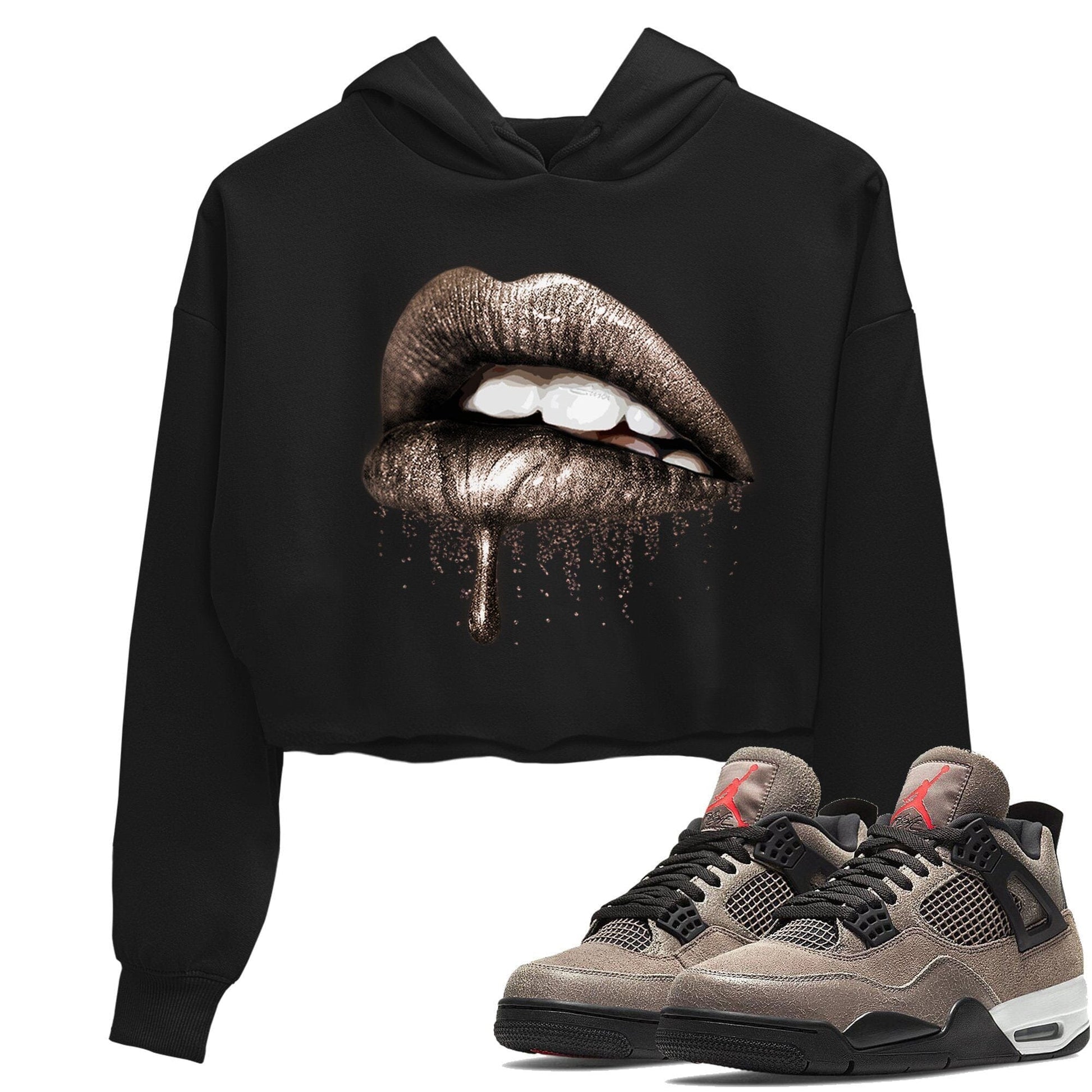 Jordan 4 Taupe Haze Sneaker Match Tees Dripping Lips Sneaker Tees Jordan 4 Taupe Haze Sneaker Release Tees Women's Shirts