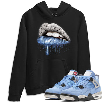 Jordan 4 University Blue Sneaker Match Tees Dripping Lips Sneaker Tees Jordan 4 University Blue Sneaker Release Tees Unisex Shirts