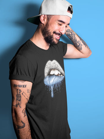 Jordan 4 University Blue Sneaker Match Tees Dripping Lips Sneaker Tees Jordan 4 University Blue Sneaker Release Tees Unisex Shirts