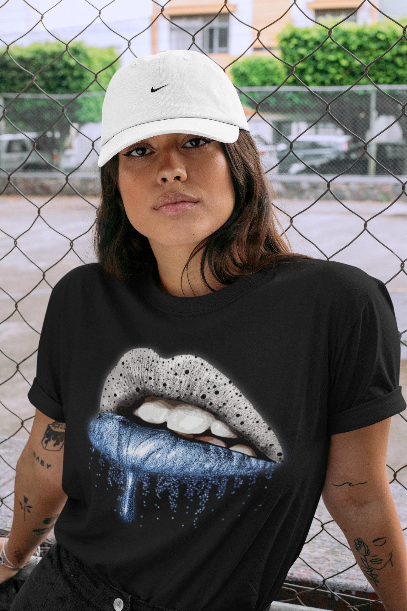 Jordan 4 University Blue Sneaker Match Tees Dripping Lips Sneaker Tees Jordan 4 University Blue Sneaker Release Tees Unisex Shirts