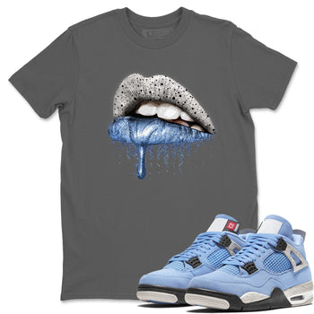 Jordan 4 University Blue Sneaker Match Tees Dripping Lips Sneaker Tees Jordan 4 University Blue Sneaker Release Tees Unisex Shirts
