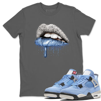 Jordan 4 University Blue Sneaker Match Tees Dripping Lips Sneaker Tees Jordan 4 University Blue Sneaker Release Tees Unisex Shirts