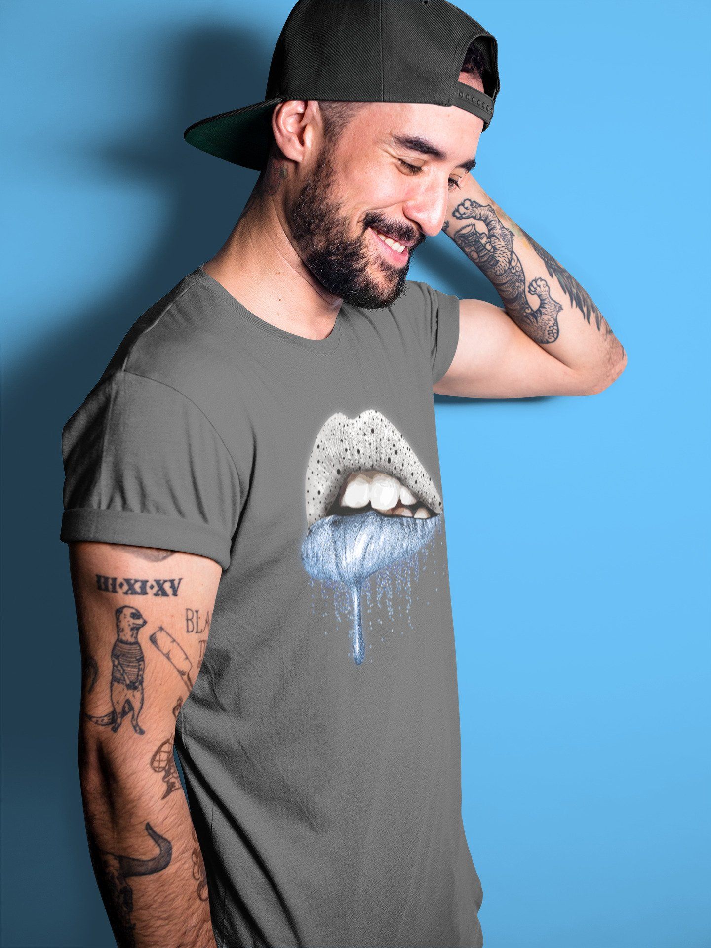 Jordan 4 University Blue Sneaker Match Tees Dripping Lips Sneaker Tees Jordan 4 University Blue Sneaker Release Tees Unisex Shirts