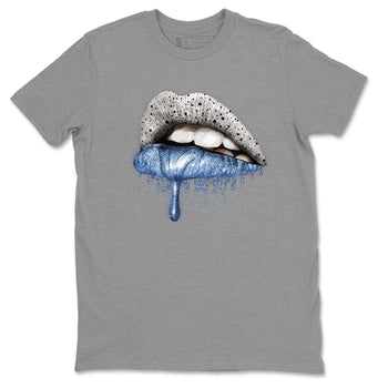 Jordan 4 University Blue Sneaker Match Tees Dripping Lips Sneaker Tees Jordan 4 University Blue Sneaker Release Tees Unisex Shirts