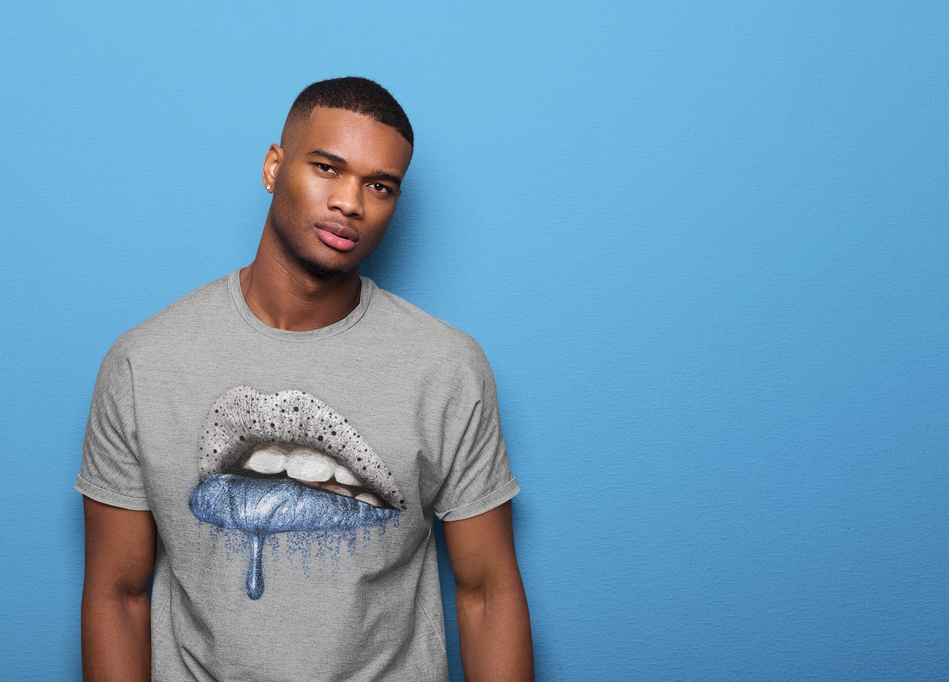 Jordan 4 University Blue Sneaker Match Tees Dripping Lips Sneaker Tees Jordan 4 University Blue Sneaker Release Tees Unisex Shirts