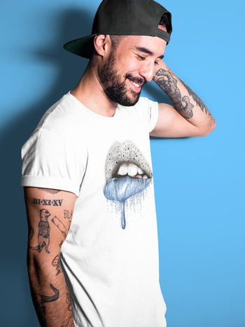 Jordan 4 University Blue Sneaker Match Tees Dripping Lips Sneaker Tees Jordan 4 University Blue Sneaker Release Tees Unisex Shirts