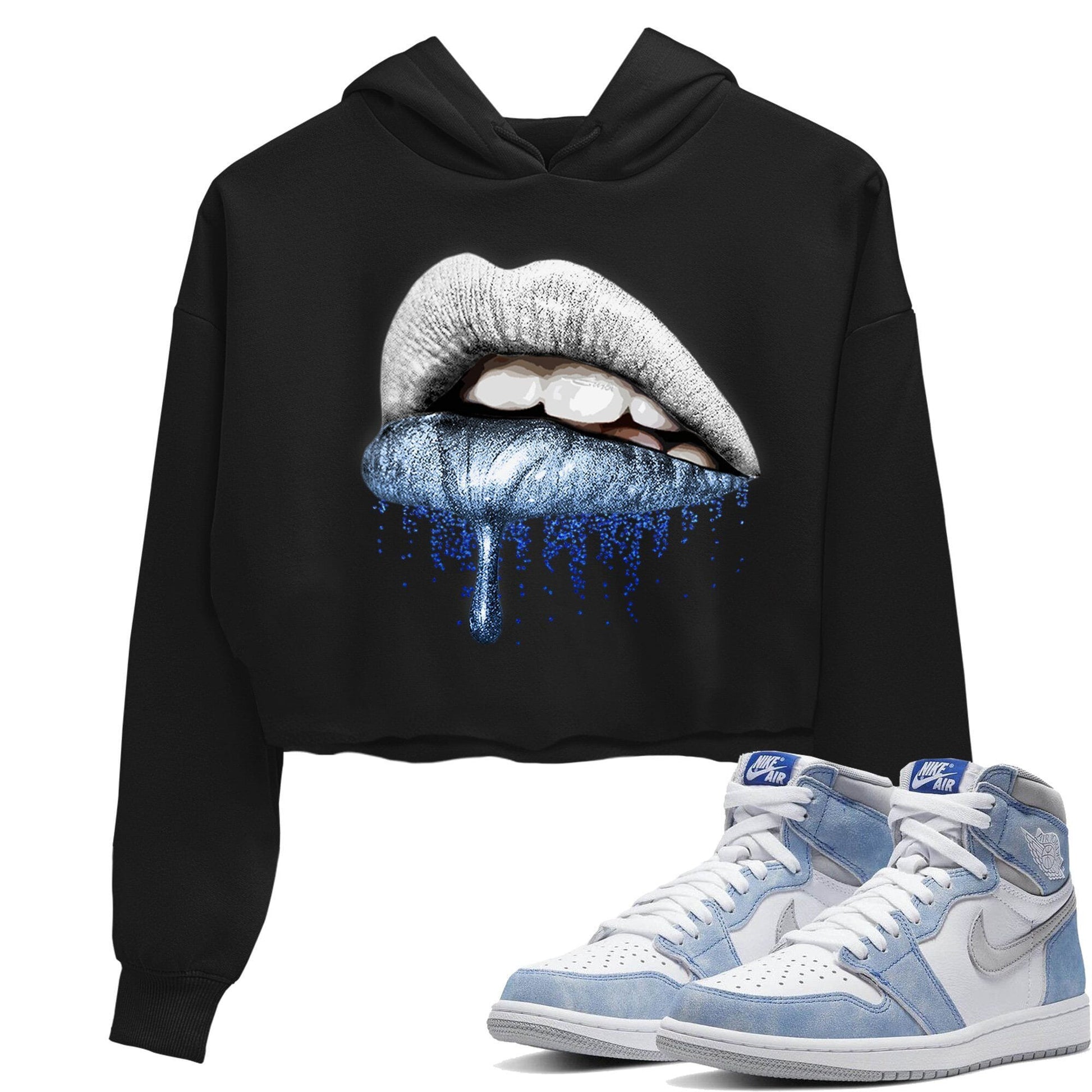 Jordan 1 Hyper Royal Sneaker Match Tees Dripping Lips Sneaker Tees Jordan 1 Hyper Royal Sneaker Release Tees Women's Shirts