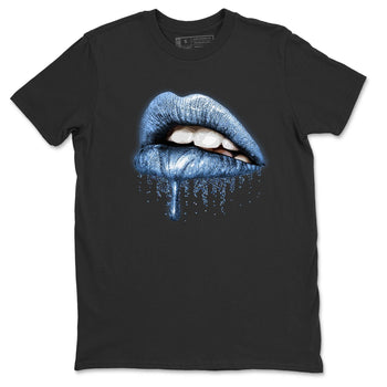 Jordan 1 University Blue Sneaker Match Tees Dripping Lips Sneaker Tees Jordan 1 University Blue Sneaker Release Tees Unisex Shirts