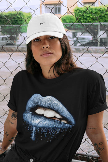 Jordan 1 University Blue Sneaker Match Tees Dripping Lips Sneaker Tees Jordan 1 University Blue Sneaker Release Tees Unisex Shirts