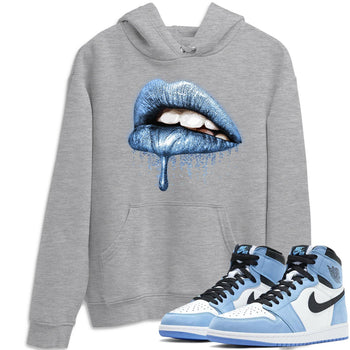 Jordan 1 University Blue Sneaker Match Tees Dripping Lips Sneaker Tees Jordan 1 University Blue Sneaker Release Tees Unisex Shirts