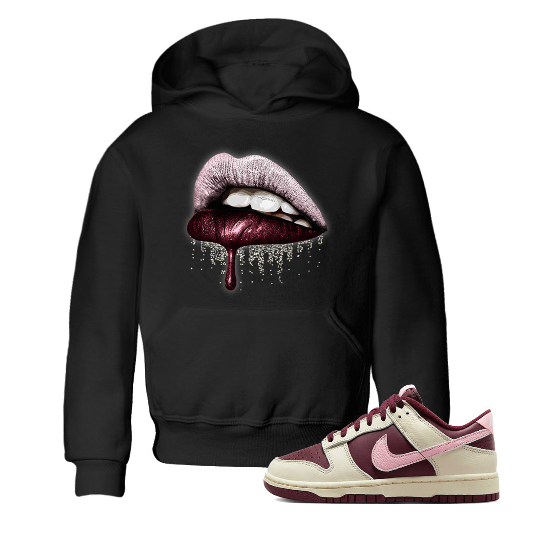 Dunk Valentines Day Sneaker Match Tees Dripping Lips Sneaker Tees Nike Dunk Valentine's Day Sneaker SNRT Sneaker Tees Kids Shirts