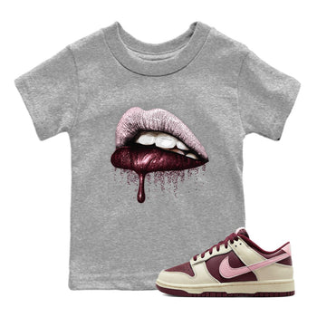 Dunk Valentines Day Sneaker Match Tees Dripping Lips Sneaker Tees Nike Dunk Valentine's Day Sneaker SNRT Sneaker Tees Kids Shirts