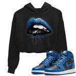 Jordan 1 Dark Marina Blue Sneaker Match Tees Dripping Lips Sneaker Tees Jordan 1 Dark Marina Blue Sneaker Release Tees Women's Shirts