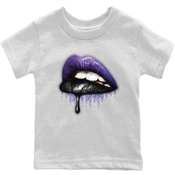 Jordan 13 Court Purple Sneaker Match Tees Dripping Lips Sneaker Tees Jordan 13 Court Purple Sneaker Release Tees Kids Shirts