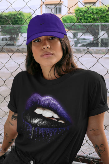 Jordan 13 Court Purple Sneaker Match Tees Dripping Lips Sneaker Tees Jordan 13 Court Purple Sneaker Release Tees Unisex Shirts