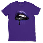 Jordan 13 Court Purple Sneaker Match Tees Dripping Lips Sneaker Tees Jordan 13 Court Purple Sneaker Release Tees Unisex Shirts