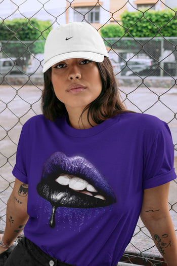 Jordan 13 Court Purple Sneaker Match Tees Dripping Lips Sneaker Tees Jordan 13 Court Purple Sneaker Release Tees Unisex Shirts